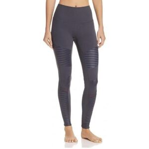 Alo Yoga High Waist Moto Leggings Charcoal Grey